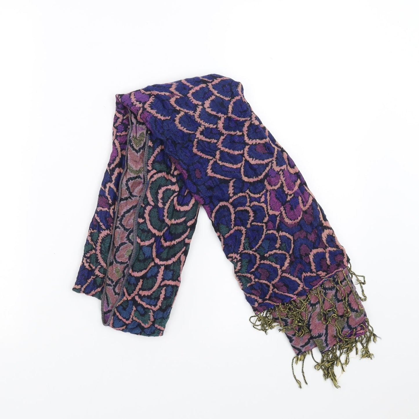 Preworn Womens Blue Floral   Scarf