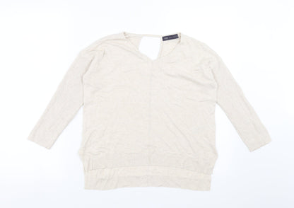 Marks and Spencer Womens Beige  Knit Pullover Jumper Size 8