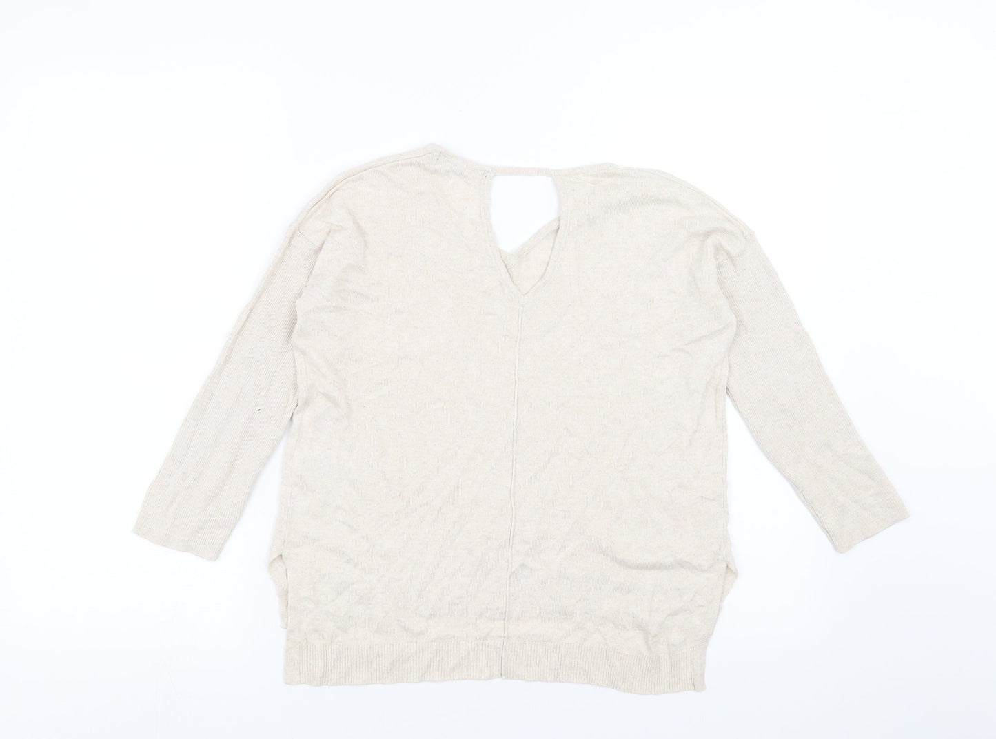 Marks and Spencer Womens Beige  Knit Pullover Jumper Size 8