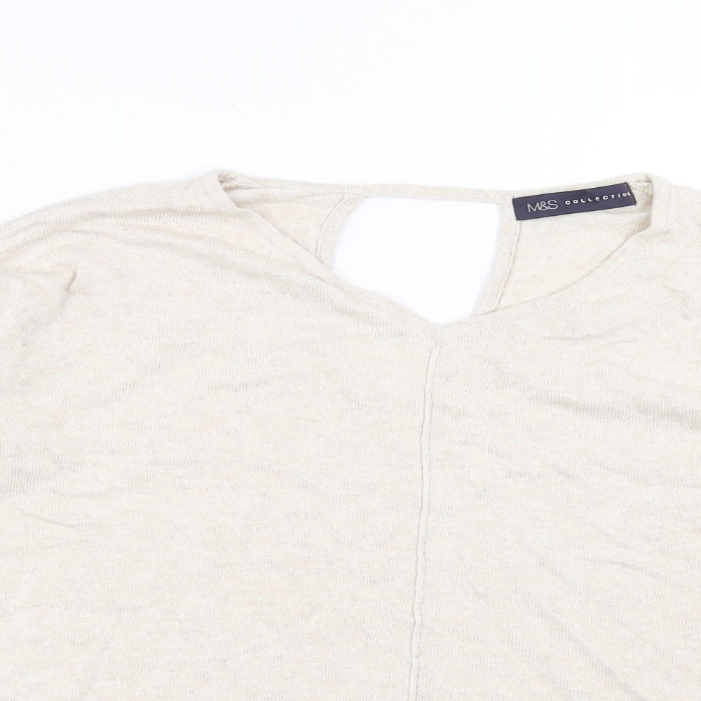 Marks and Spencer Womens Beige  Knit Pullover Jumper Size 8