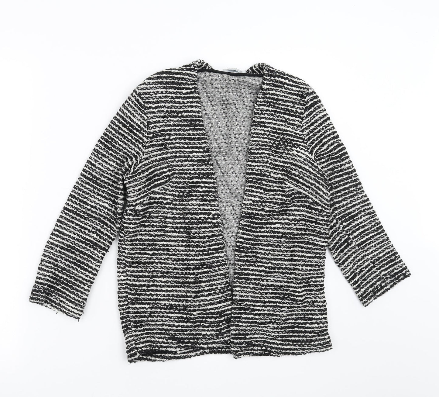 H&M Womens Black Striped  Cardigan Jumper Size S