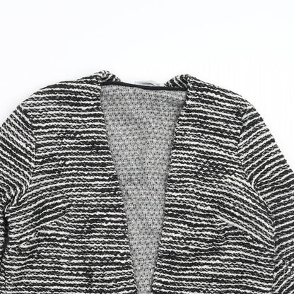 H&M Womens Black Striped  Cardigan Jumper Size S