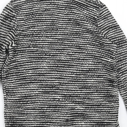 H&M Womens Black Striped  Cardigan Jumper Size S