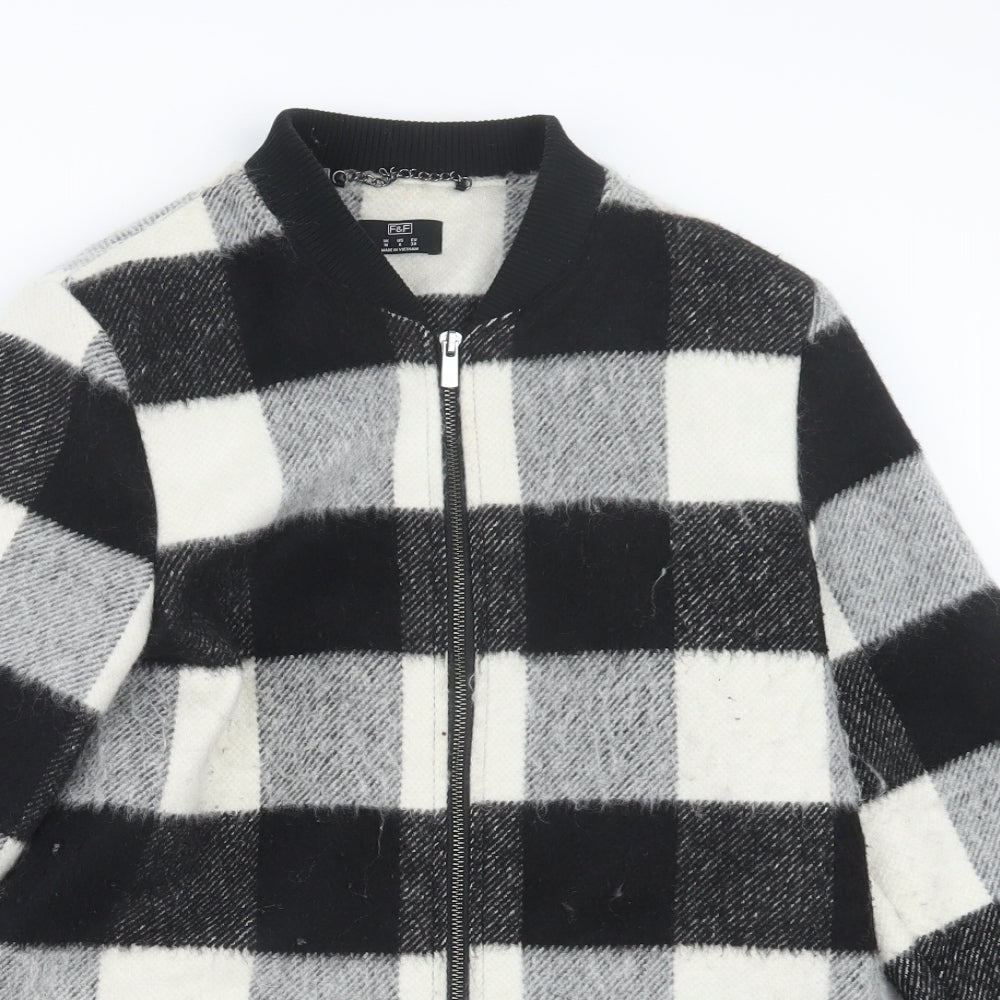 F&F Womens Black Check  Jacket  Size 10