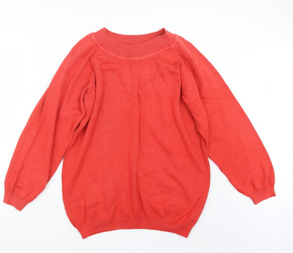 Cottage Knitwear Womens Red  Knit Pullover Jumper Size L