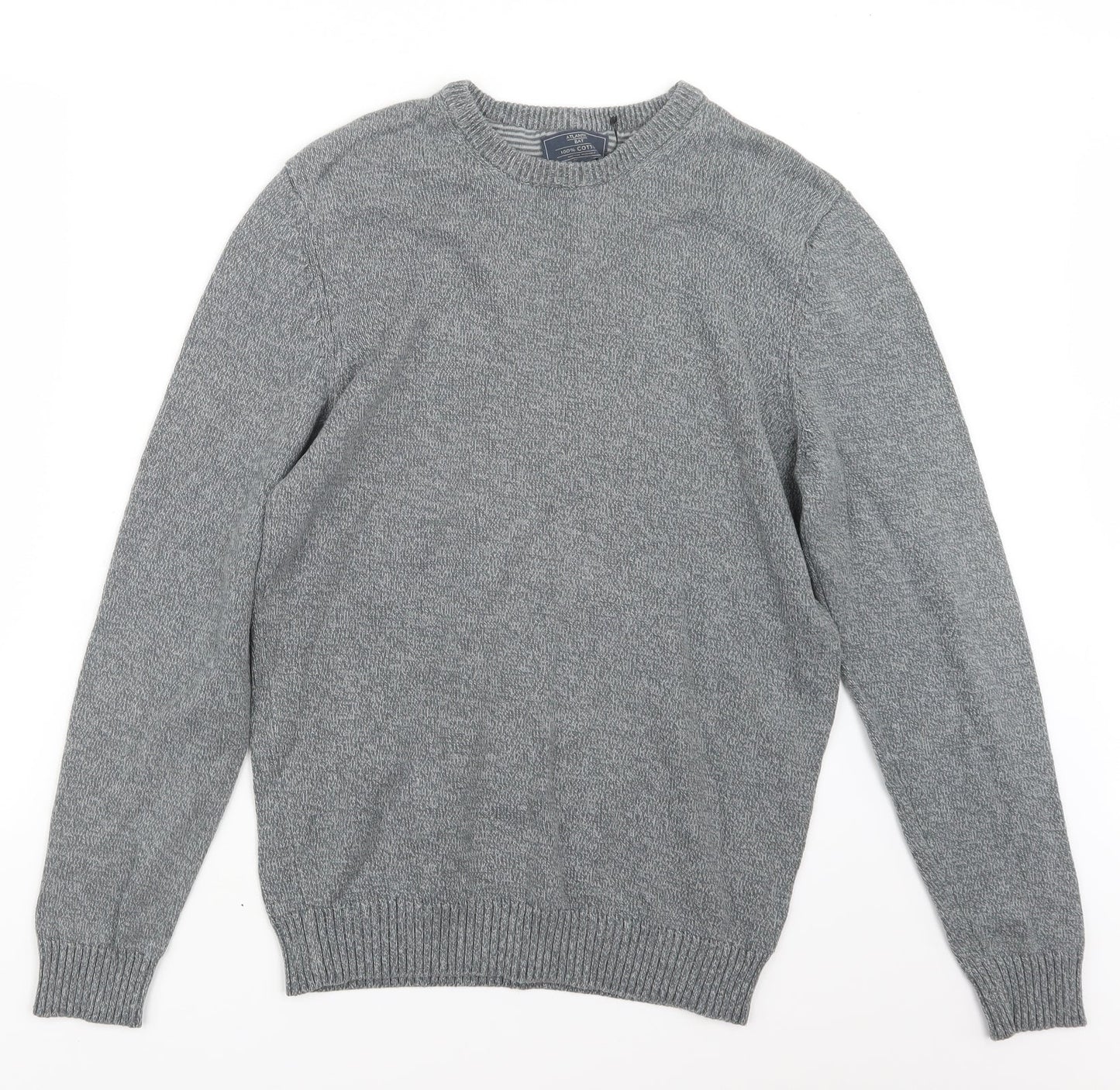 Atlantic Bay Mens Grey  Knit Pullover Jumper Size S