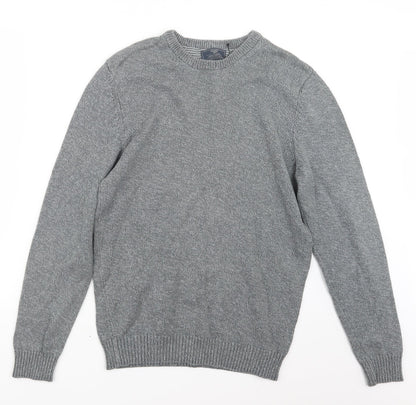 Atlantic Bay Mens Grey  Knit Pullover Jumper Size S