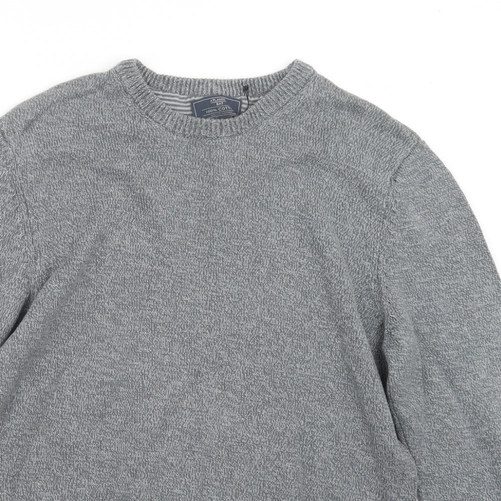 Atlantic Bay Mens Grey  Knit Pullover Jumper Size S