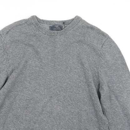 Atlantic Bay Mens Grey  Knit Pullover Jumper Size S