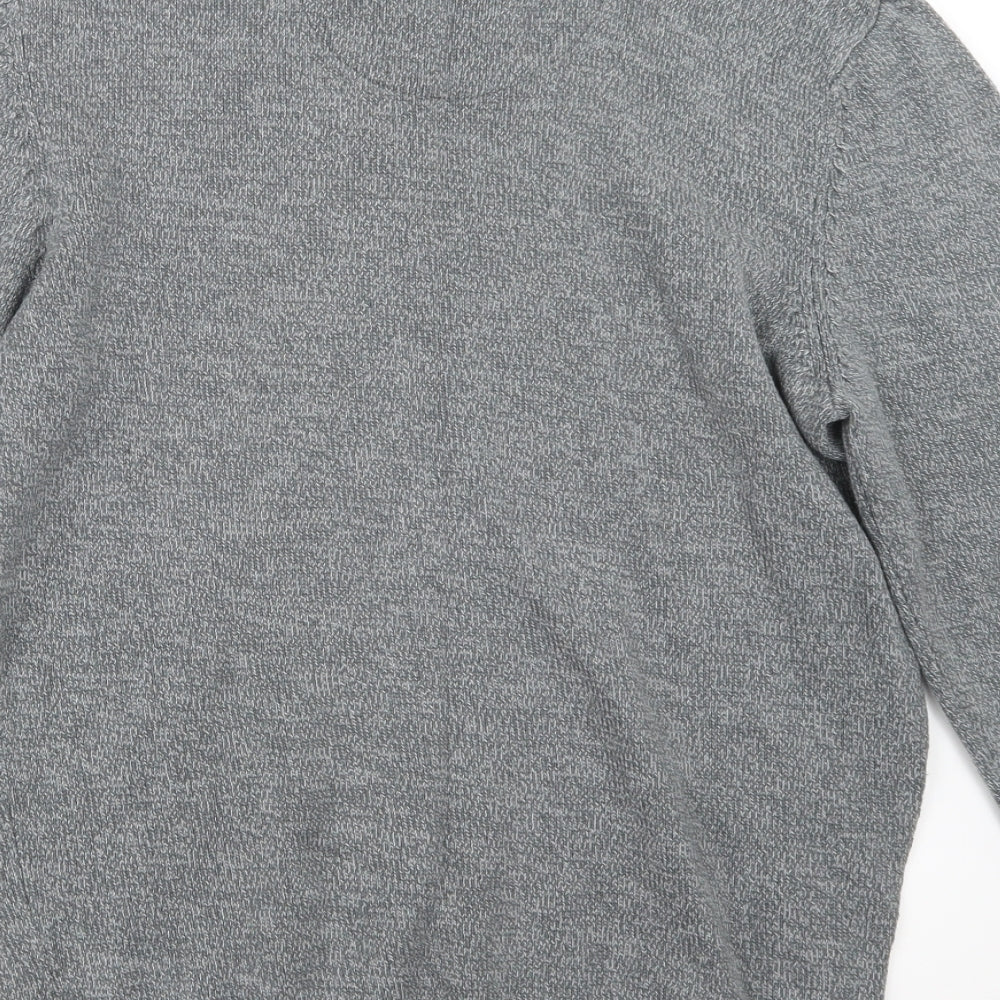 Atlantic Bay Mens Grey  Knit Pullover Jumper Size S