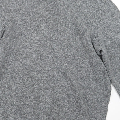 Atlantic Bay Mens Grey  Knit Pullover Jumper Size S