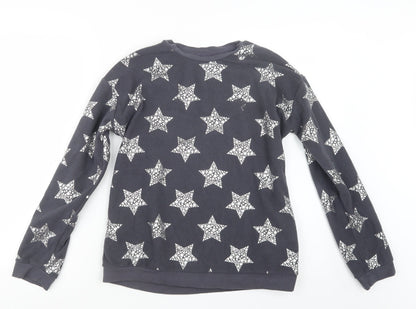 George Girls Grey Geometric  Top Pyjama Top Size 13-14 Years  - Stars