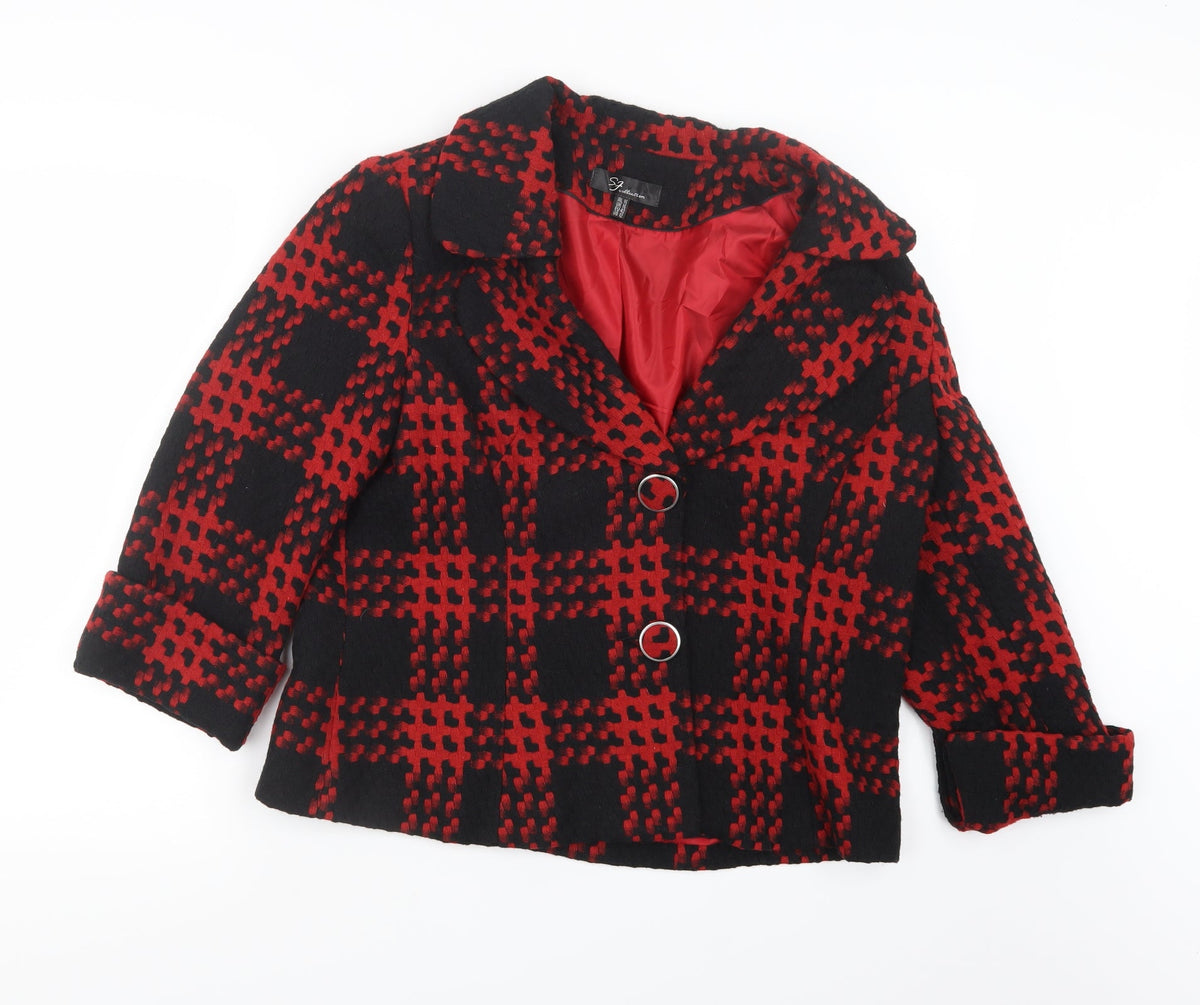 SF Collection  Womens Red Geometric  Jacket  Size 16