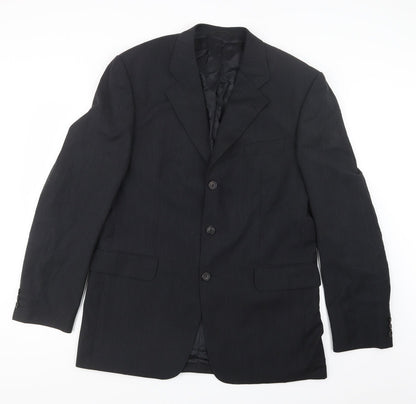 Tessuto Mens Black   Jacket Suit Jacket Size 40