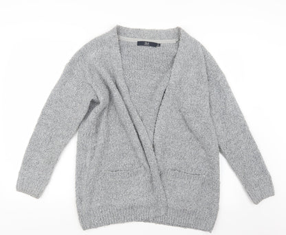 Isle Womens Grey  Knit Cardigan Jumper Size 10