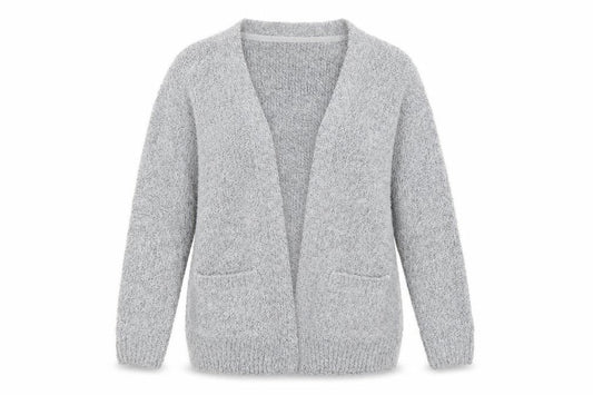 Isle Womens Grey  Knit Cardigan Jumper Size 10