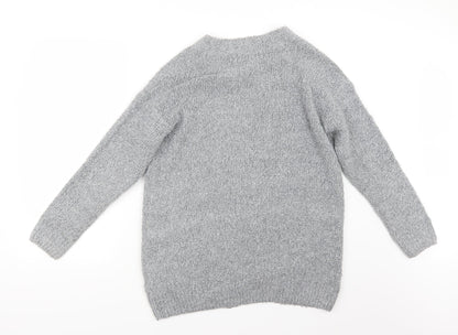 Isle Womens Grey  Knit Cardigan Jumper Size 10