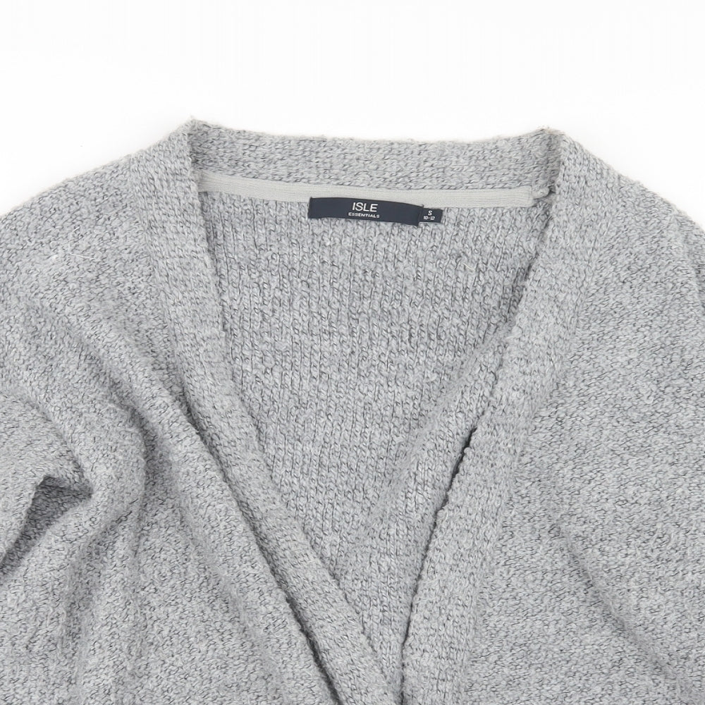 Isle Womens Grey  Knit Cardigan Jumper Size 10