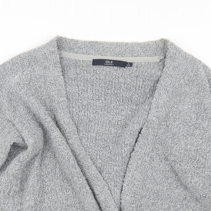Isle Womens Grey  Knit Cardigan Jumper Size 10