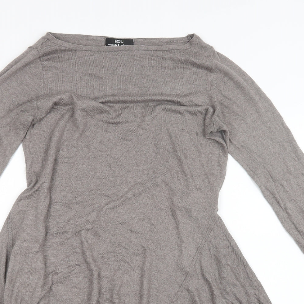 Marks & Spencer Womens Brown  Knit Pullover Jumper Size 8