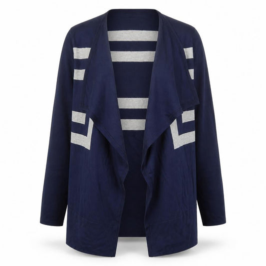 Text Womens Blue Striped  Cardigan Jumper Size M