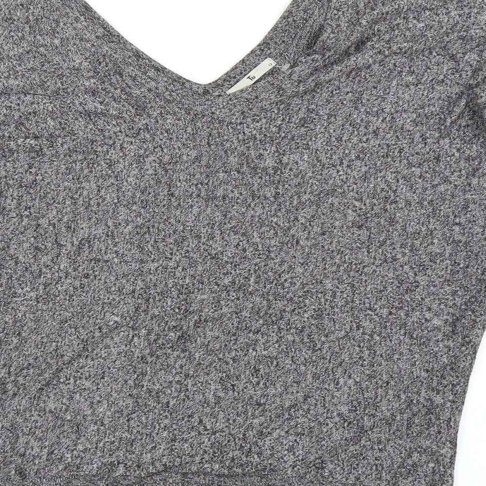 TU Womens Grey   Basic Blouse Size 12