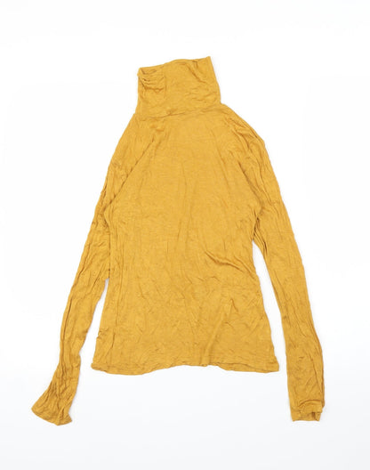 Active Basic Womens Yellow  Rayon Basic T-Shirt Size S