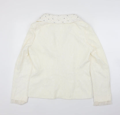HEINE Womens Ivory Floral  Cardigan Jumper Size 14