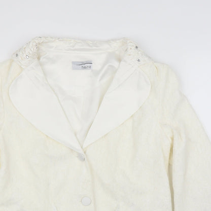 HEINE Womens Ivory Floral  Cardigan Jumper Size 14