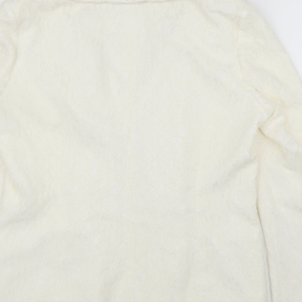 HEINE Womens Ivory Floral  Cardigan Jumper Size 14