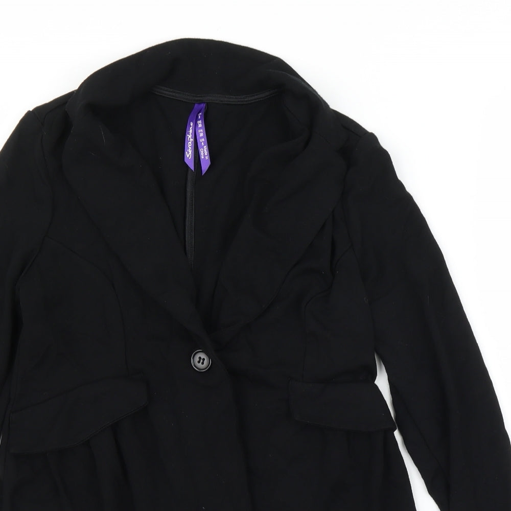 Seraphine Womens Black  Rayon Cardigan Jumper Size 8