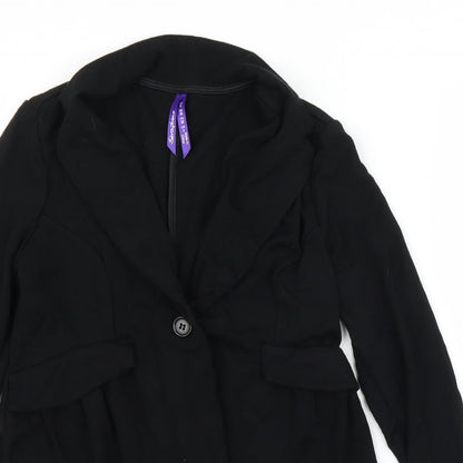 Seraphine Womens Black  Rayon Cardigan Jumper Size 8