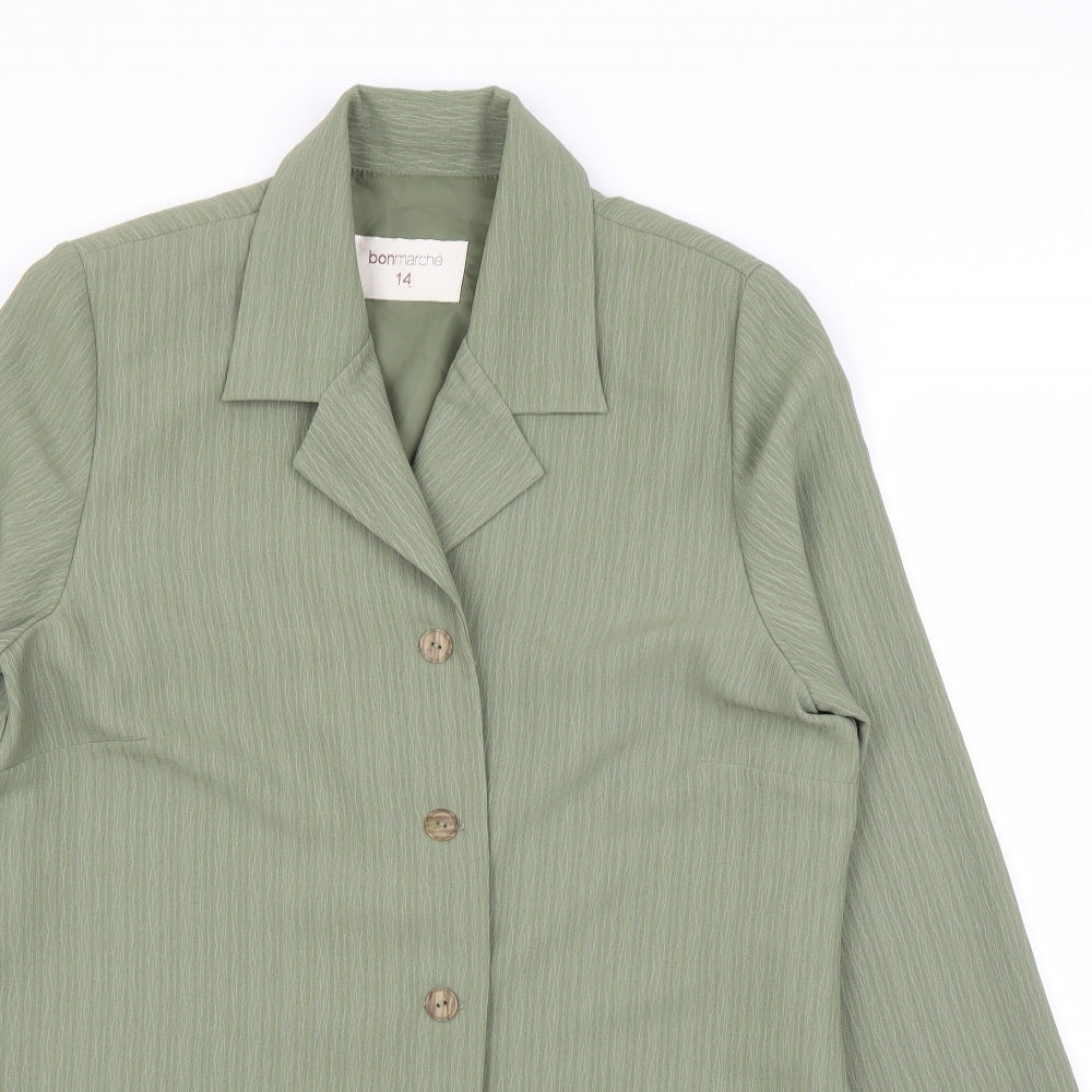 Womens UK Size 14 Bonmarché Green Basic Blouse