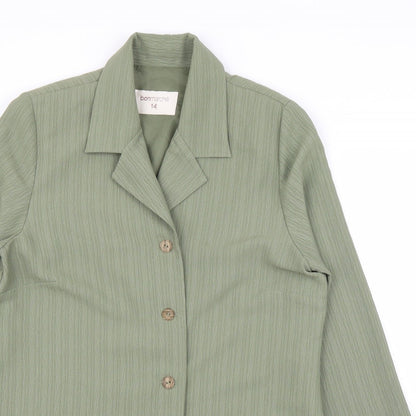 Womens UK Size 14 Bonmarché Green Basic Blouse