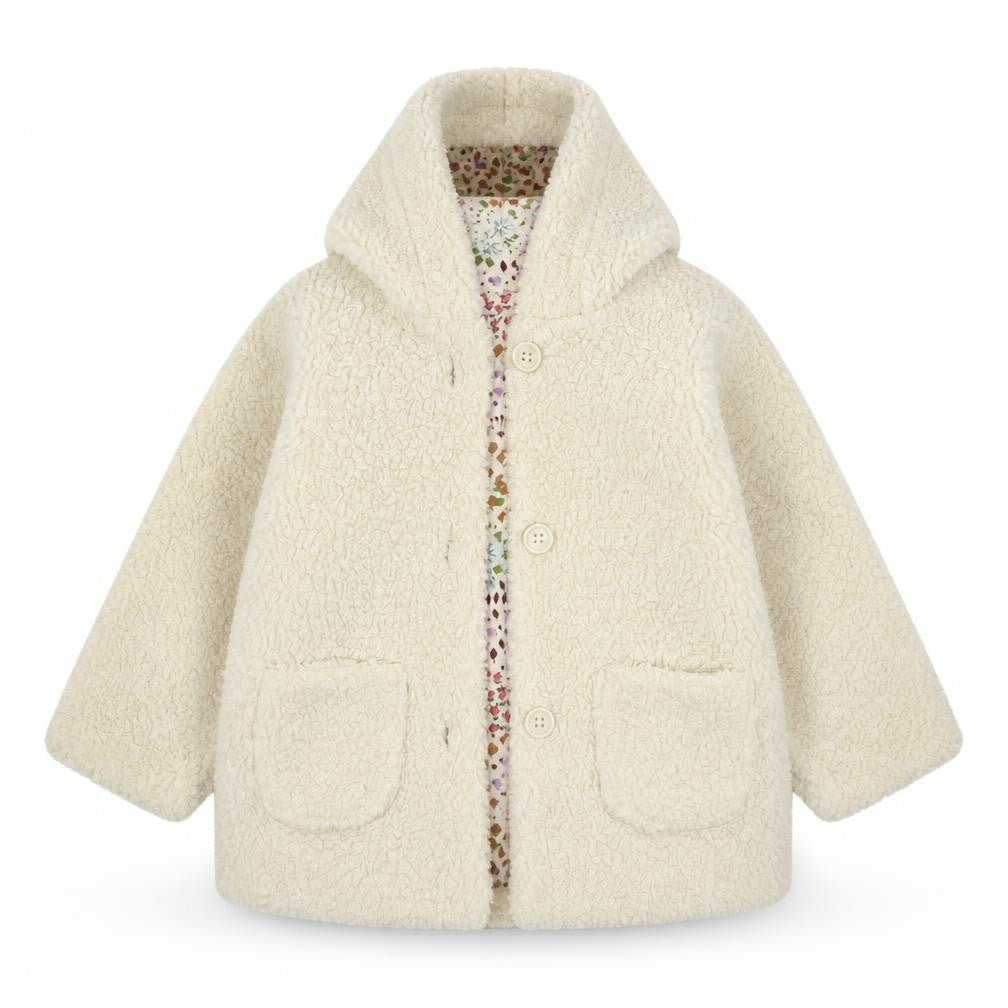 Front view of Marks & Spencer girls’ ivory animal print basic jacket jacket, size 12, months