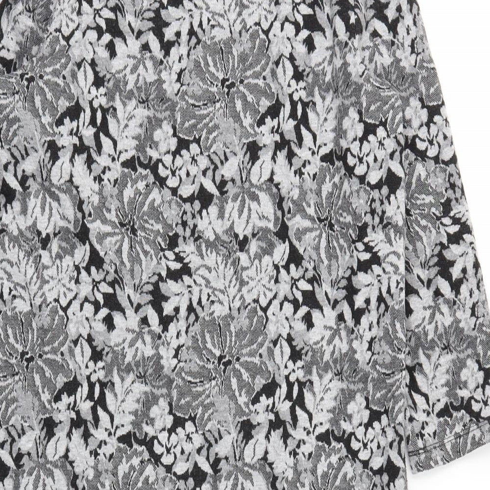 TU Womens Grey Floral  A-Line  Size 10