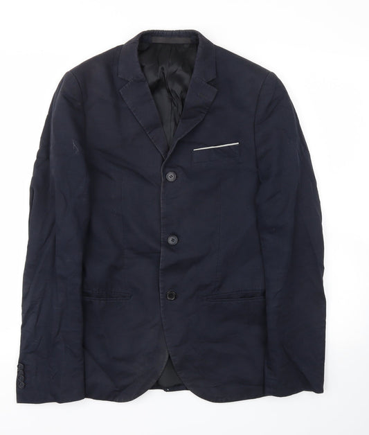 Mens UK Size 36 Topman Regular Blue Suit Jacket