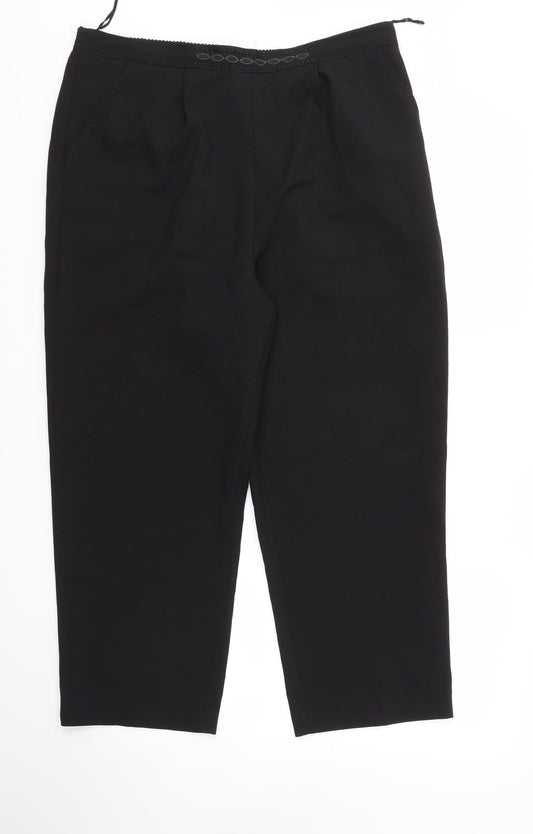 Womens UK Size 16 BM Regular Fit  Black Trousers
