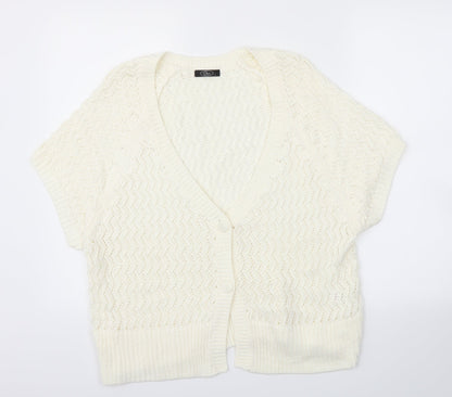 BM Womens Ivory   Cardigan Jumper Size L