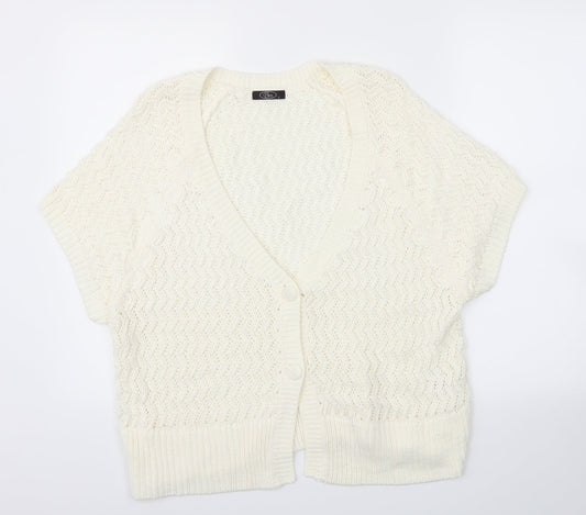 BM Womens Ivory   Cardigan Jumper Size L