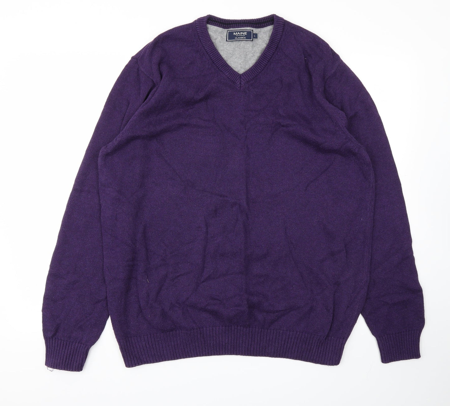 Mens UK Size L Maine Purple Pullover Sweatshirt