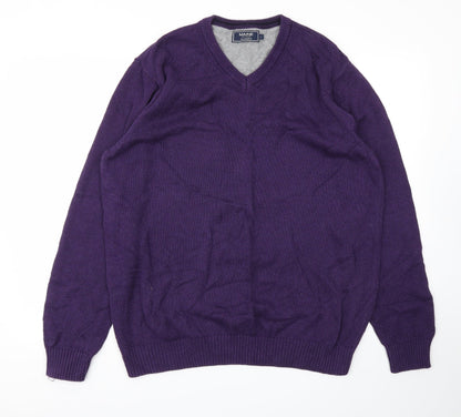 Mens UK Size L Maine Purple Pullover Sweatshirt