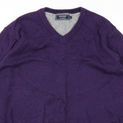 Mens UK Size L Maine Purple Pullover Sweatshirt