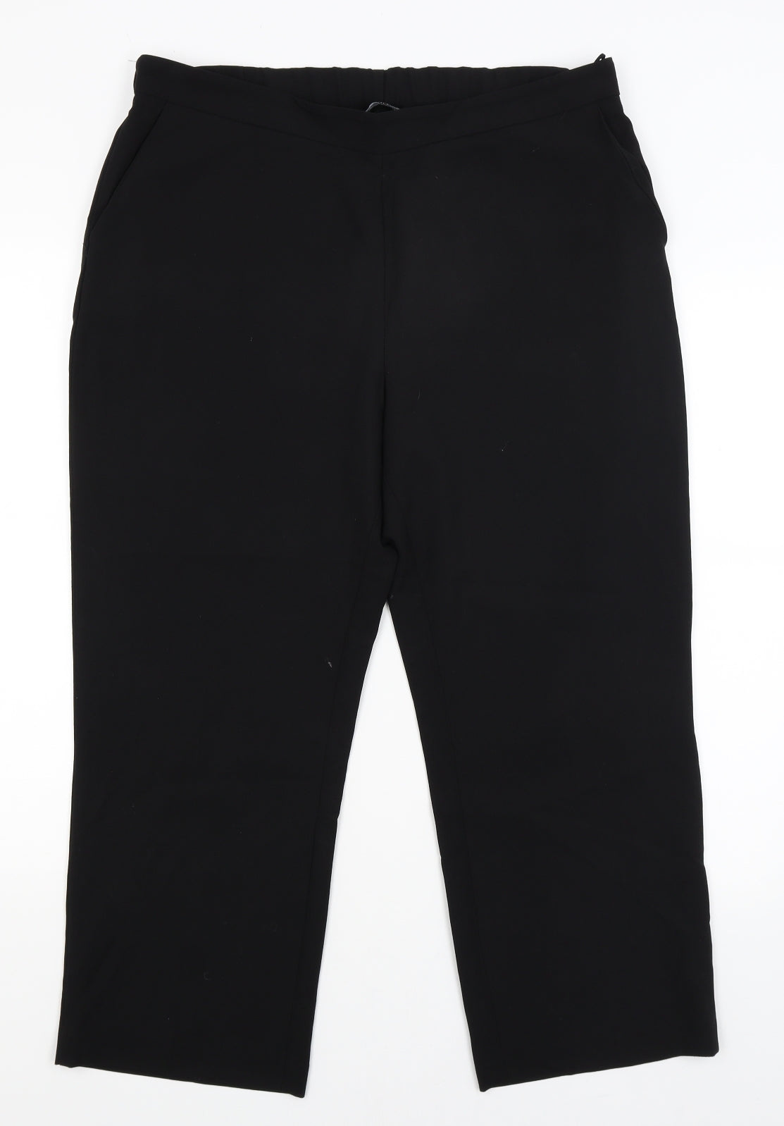 Womens UK Size 16 Preworn Regular Fit  Black Trousers