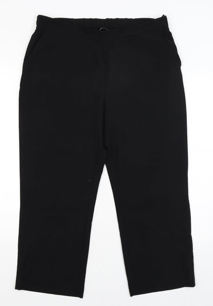Womens UK Size 16 Preworn Regular Fit  Black Trousers