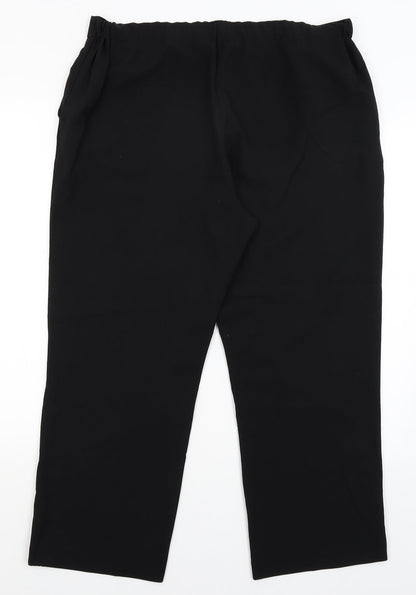 Womens UK Size 16 Preworn Regular Fit  Black Trousers