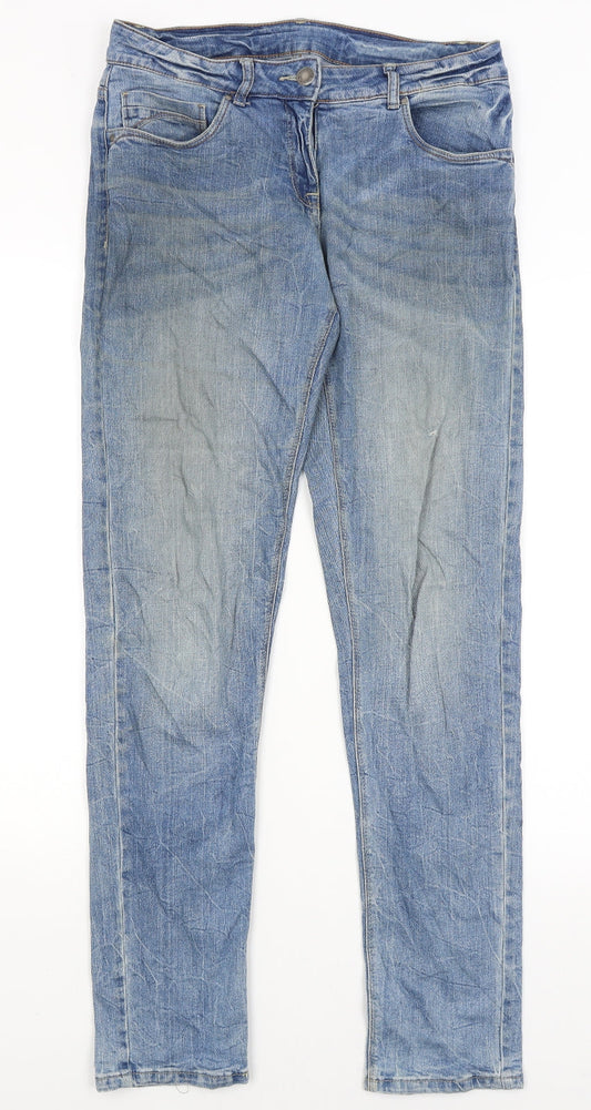 Womens UK Size 12 Preworn Regular Fit Skinny Blue Jeans