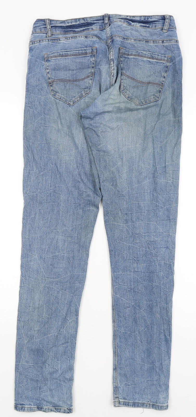Womens UK Size 12 Preworn Regular Fit Skinny Blue Jeans