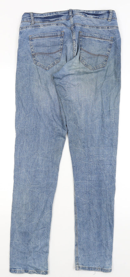 Womens UK Size 12 Preworn Regular Fit Skinny Blue Jeans