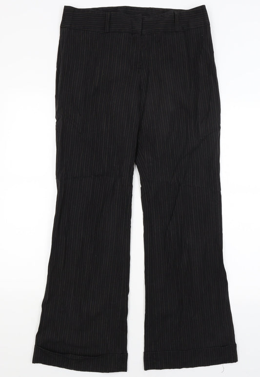 Womens UK Size 14 Dorothy Perkins Regular Fit Dress Pants Black Trousers